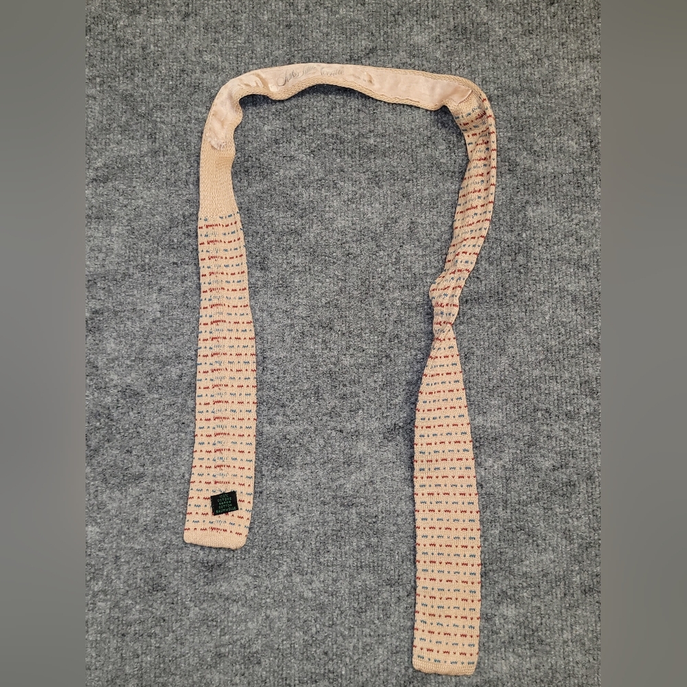Men's Vintage SAKS Beige Patterned Tie